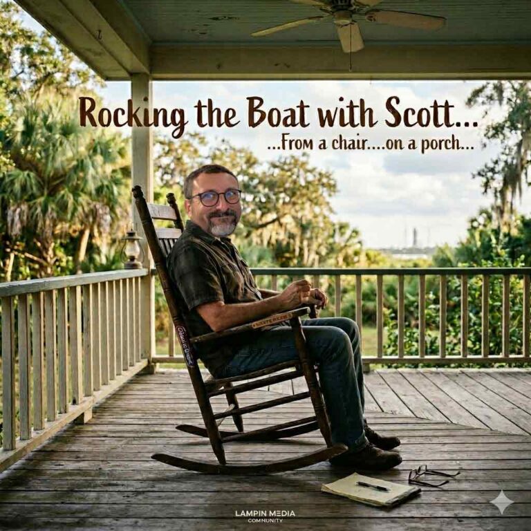 Rocking the Boat with Scott…..from a chair…..on a porch…..